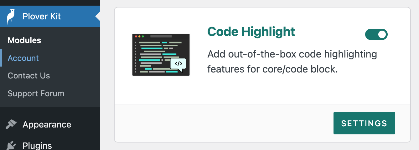 Code Highlight - WP Plover