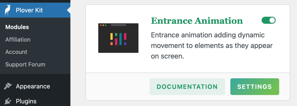 Plover Kit Entrance Animation Module - WP Plover