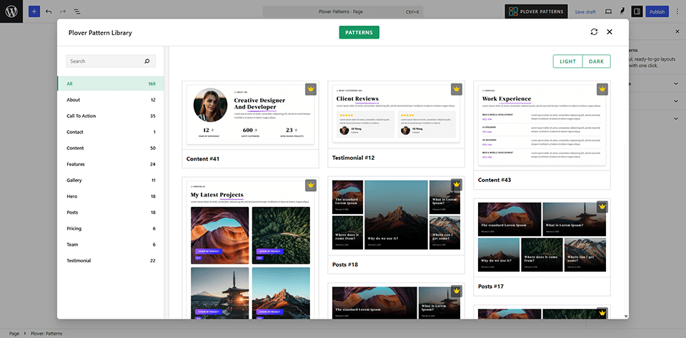 Plover Kit Pre-built Patterns Library