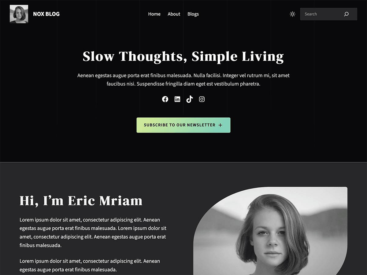 Nox Blog | Free WordPress Theme