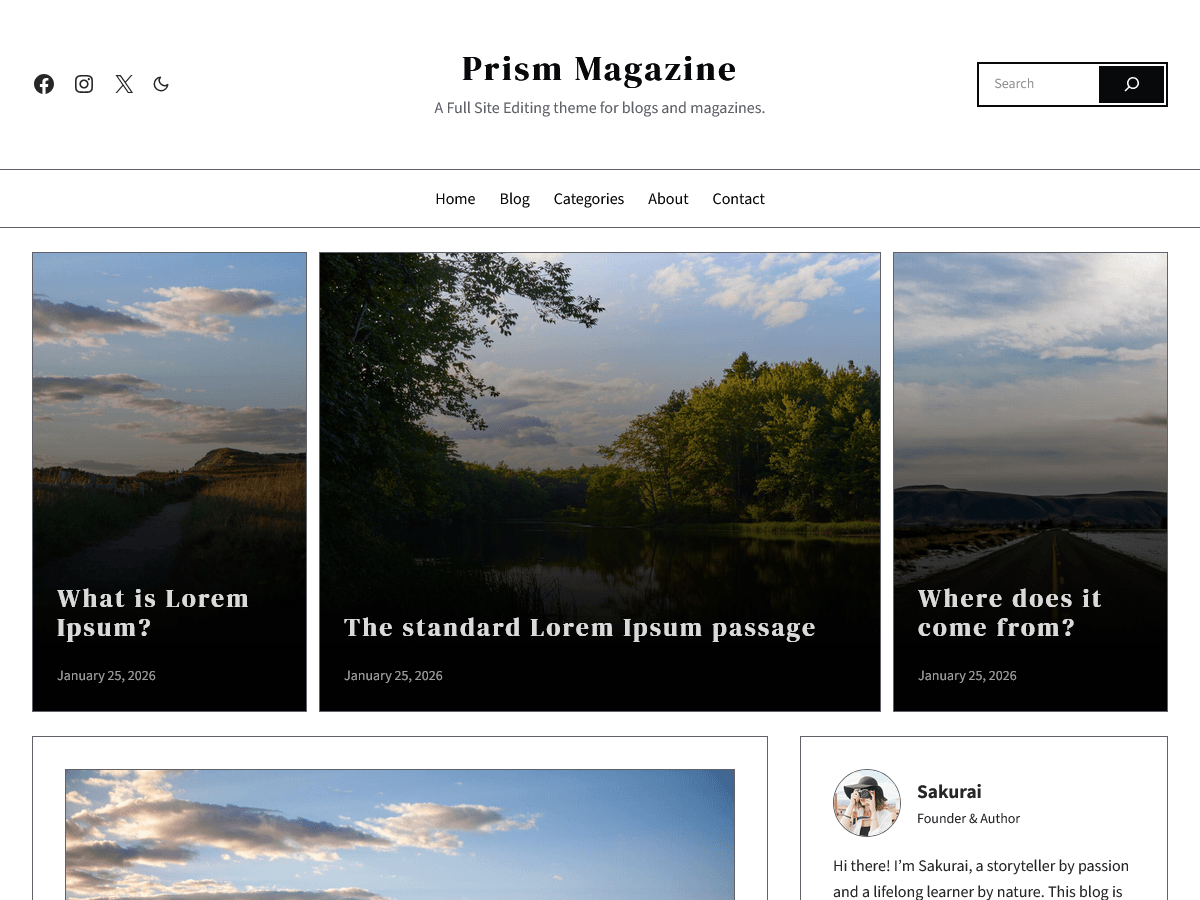 Prism Magazine | Free WordPress Theme