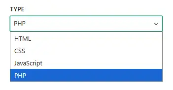 Plover kit code snippet code type dropdown